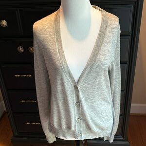 3.1 PHILLIP LIM Wool Blend Cardigan with Silk Side Panels Size XS